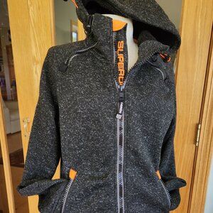 Superdry Mountain Black Granite Marl, Men's Hoodie, sz XL